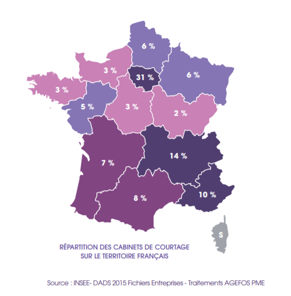 Maillage territorial du courtage en assurance 